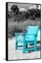 Blue Chair abandoned on the Beach-Philippe Hugonnard-Framed Stretched Canvas