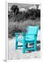 Blue Chair abandoned on the Beach-Philippe Hugonnard-Framed Photographic Print