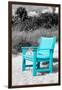 Blue Chair abandoned on the Beach-Philippe Hugonnard-Framed Photographic Print