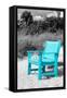 Blue Chair abandoned on the Beach-Philippe Hugonnard-Framed Stretched Canvas