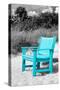Blue Chair abandoned on the Beach-Philippe Hugonnard-Stretched Canvas