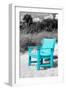 Blue Chair abandoned on the Beach-Philippe Hugonnard-Framed Photographic Print