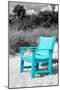 Blue Chair abandoned on the Beach-Philippe Hugonnard-Mounted Photographic Print