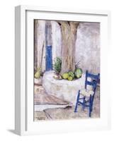 Blue Chair by the Tree, 1993-Diana Schofield-Framed Giclee Print