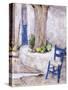 Blue Chair by the Tree, 1993-Diana Schofield-Stretched Canvas