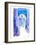 Blue Chefchaouen Morocco Alley Walk-M. Bleichner-Framed Art Print