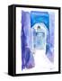 Blue Chefchaouen Morocco Alley Walk-M. Bleichner-Framed Stretched Canvas