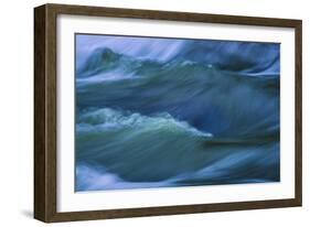 Blue Choppy Waves In Slow Motion-Anthony Paladino-Framed Giclee Print