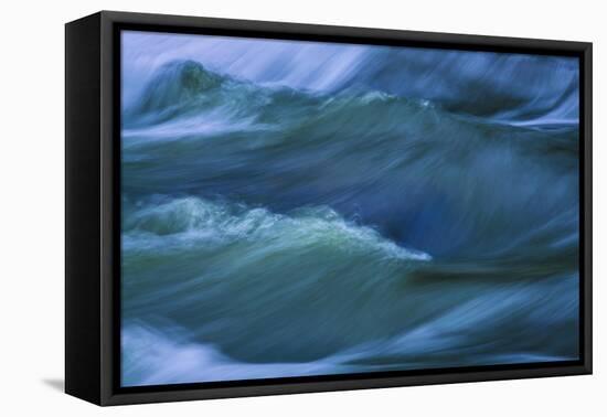 Blue Choppy Waves In Slow Motion-Anthony Paladino-Framed Stretched Canvas