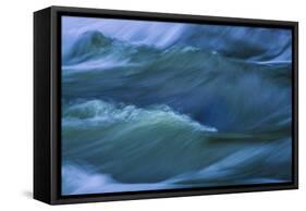 Blue Choppy Waves In Slow Motion-Anthony Paladino-Framed Stretched Canvas