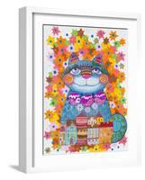 Blue Christmas Cat-Oxana Zaika-Framed Giclee Print