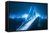 Blue City Bridge, Bay Bridge, San Francisco, California-Vincent James-Framed Stretched Canvas