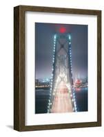 Blue City Bridge Head On, Night View San Francisco California-Vincent James-Framed Photographic Print