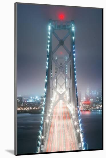 Blue City Bridge Head On, Night View San Francisco California-Vincent James-Mounted Photographic Print