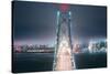 Blue City Bridge, Night View San Francisco California-Vincent James-Stretched Canvas