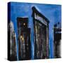 Blue Cityscape-Paul Brent-Stretched Canvas