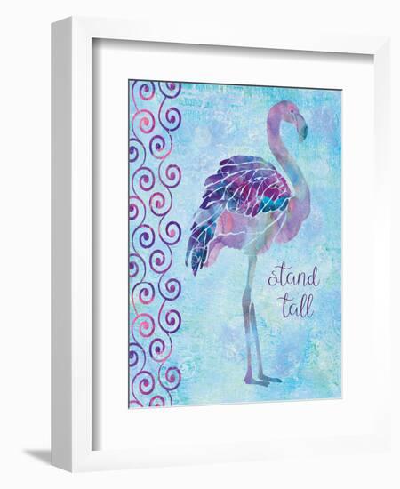 Blue Coast Flamingo, Stand Tall-Bee Sturgis-Framed Art Print