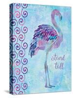 Blue Coast Flamingo, Stand Tall-Bee Sturgis-Stretched Canvas