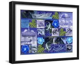 Blue Coastal Mosaic-James Mazzotta-Framed Giclee Print