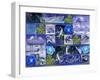 Blue Coastal Mosaic-James Mazzotta-Framed Giclee Print