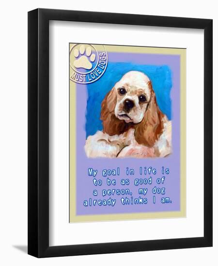 Blue Cocker Spaniel-Cathy Cute-Framed Premium Giclee Print