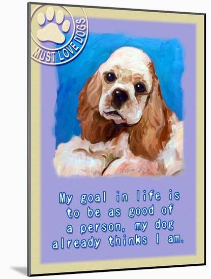 Blue Cocker Spaniel-Cathy Cute-Mounted Giclee Print