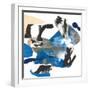 Blue Collage I-Jodi Fuchs-Framed Art Print