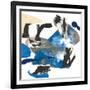 Blue Collage I-Jodi Fuchs-Framed Art Print