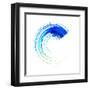 Blue Colored round Brush Stroke-oriontrail2-Framed Art Print