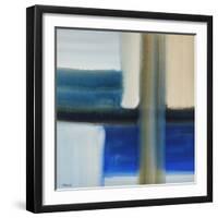 Blue Composition, 20Th Century (Watercolour)-Eric Hains-Framed Giclee Print