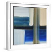 Blue Composition, 20Th Century (Watercolour)-Eric Hains-Framed Giclee Print