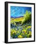 blue corn flowers in ver village ardennes-Pol Ledent-Framed Art Print