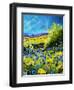 blue corn flowers in ver village ardennes-Pol Ledent-Framed Art Print