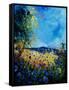 Blue Cornflowers 4505072-Pol Ledent-Framed Stretched Canvas