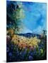 Blue Cornflowers 4505072-Pol Ledent-Mounted Art Print