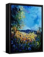 Blue Cornflowers 4505072-Pol Ledent-Framed Stretched Canvas