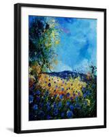 Blue Cornflowers 4505072-Pol Ledent-Framed Art Print