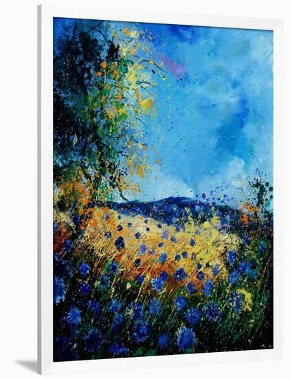 Blue Cornflowers 4505072-Pol Ledent-Framed Art Print