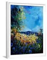 Blue Cornflowers 4505072-Pol Ledent-Framed Art Print