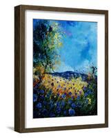 Blue Cornflowers 4505072-Pol Ledent-Framed Art Print