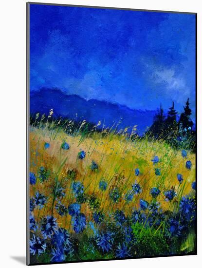 Blue Cornflowers 4550-Pol Ledent-Mounted Art Print