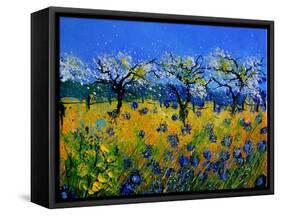 Blue Cornflowers 545130-Pol Ledent-Framed Stretched Canvas