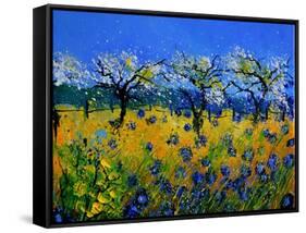 Blue Cornflowers 545130-Pol Ledent-Framed Stretched Canvas