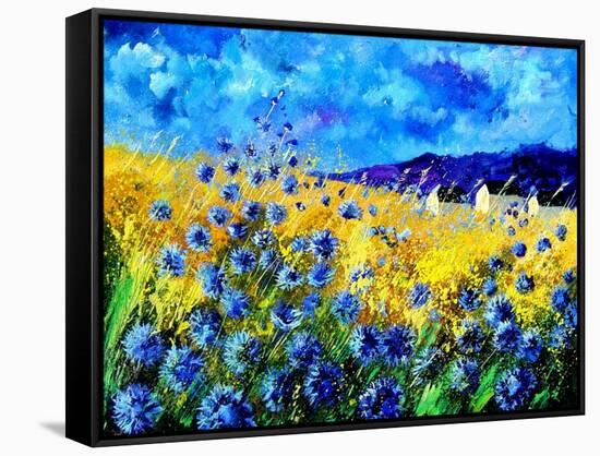 Blue cornflowers 68-Pol Ledent-Framed Stretched Canvas