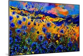 Blue Cornflowers 756-Pol Ledent-Mounted Art Print