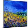 Blue Cornflowers 7741-Pol Ledent-Mounted Art Print