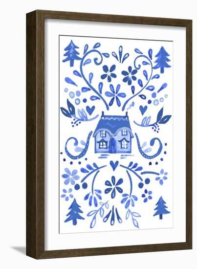 Blue Cottage-Elizabeth Rider-Framed Giclee Print