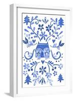 Blue Cottage-Elizabeth Rider-Framed Giclee Print