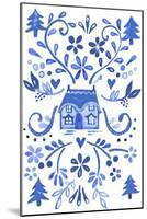 Blue Cottage-Elizabeth Rider-Mounted Giclee Print