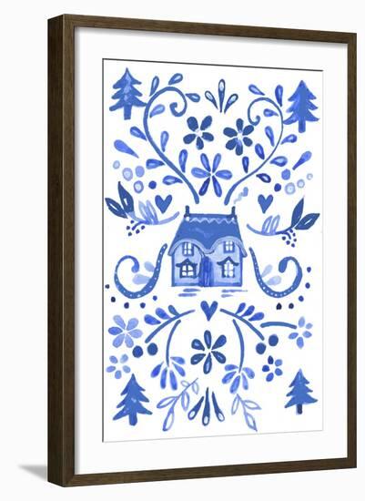 Blue Cottage-Elizabeth Rider-Framed Giclee Print